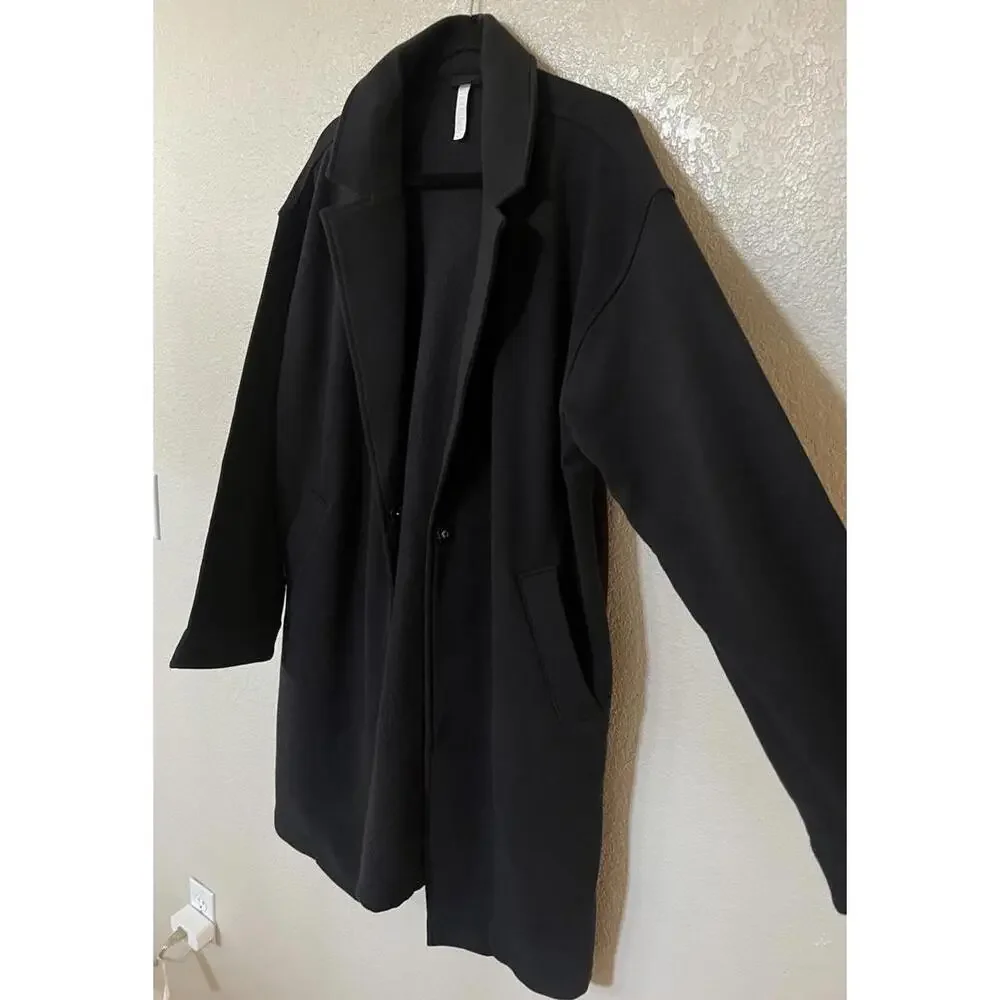 New Zella Cloud Fleece Longline Blazer  In Black Size M $99 - Picture 7 of 11